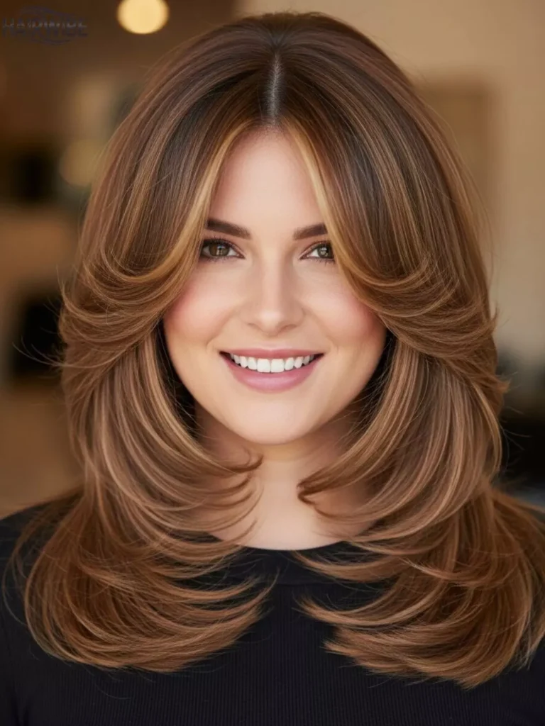 Butterfly Haircut for Round Face