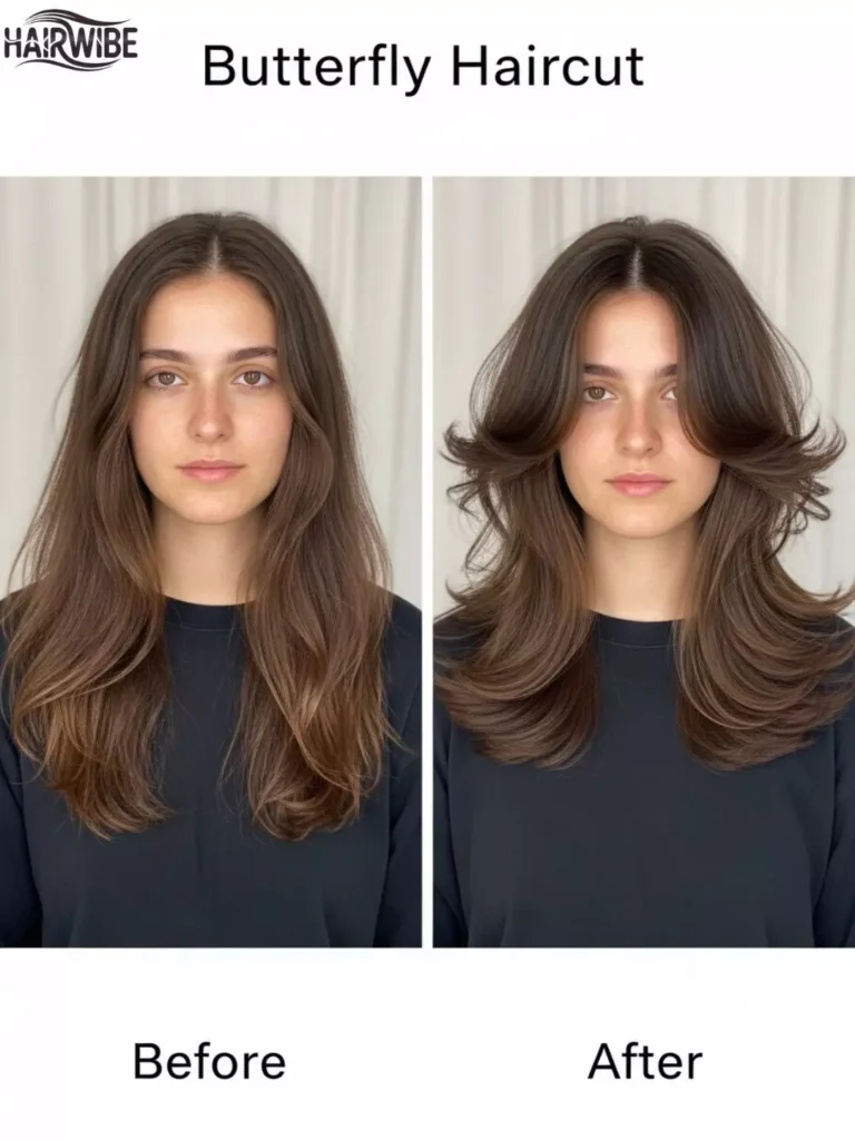 Butterfly Haircut Before and After
