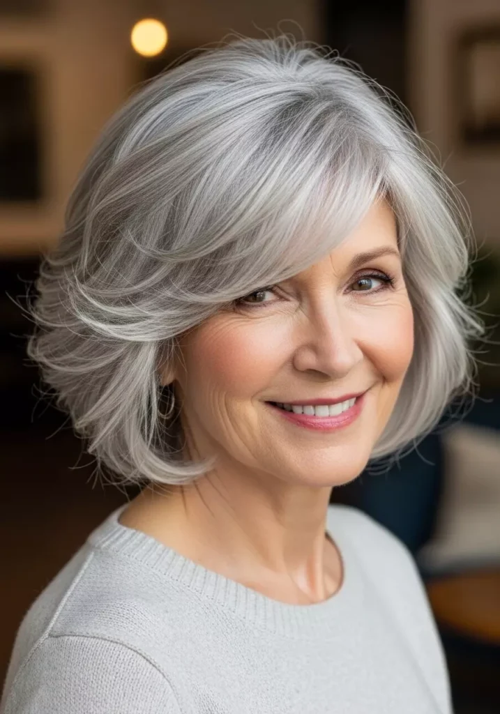 Short Hair Over 60 with Soft Waves