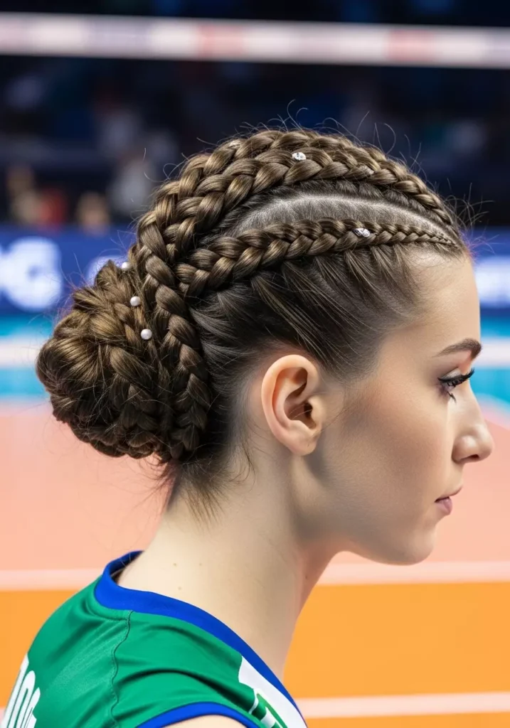 Elegant Braided Volleyball Hairstyles for Special Matches
