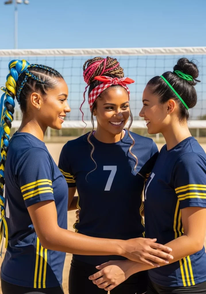 Team Spirit Volleyball Hairstyles for Coordinated Looks