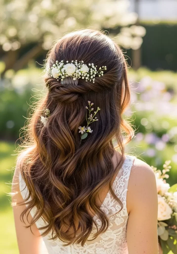 Romantic Wedding Hairstyles Outdoors