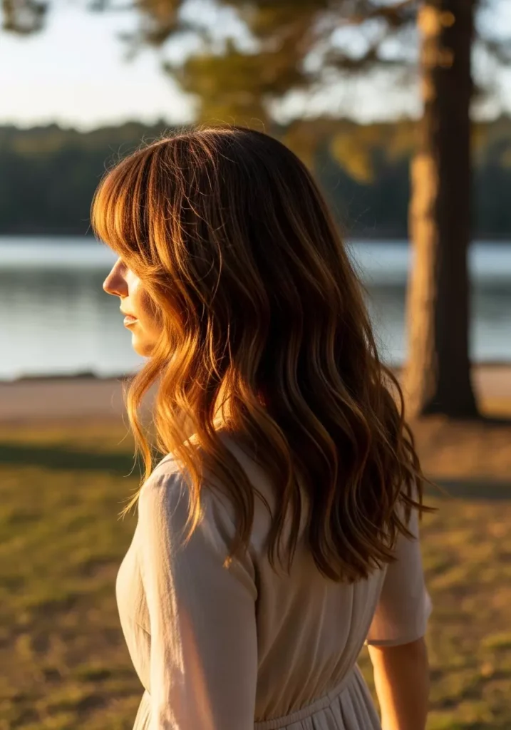 Natural Wavy Hair Bangs Idea