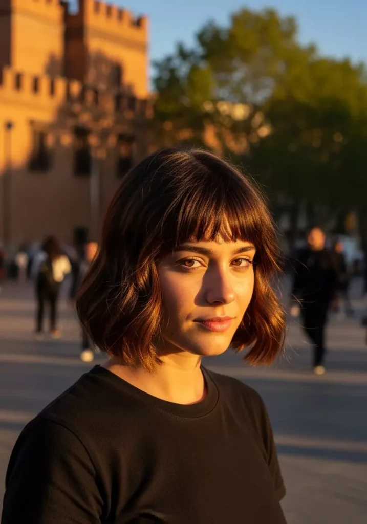 Short Hair with Wavy Hair Bangs