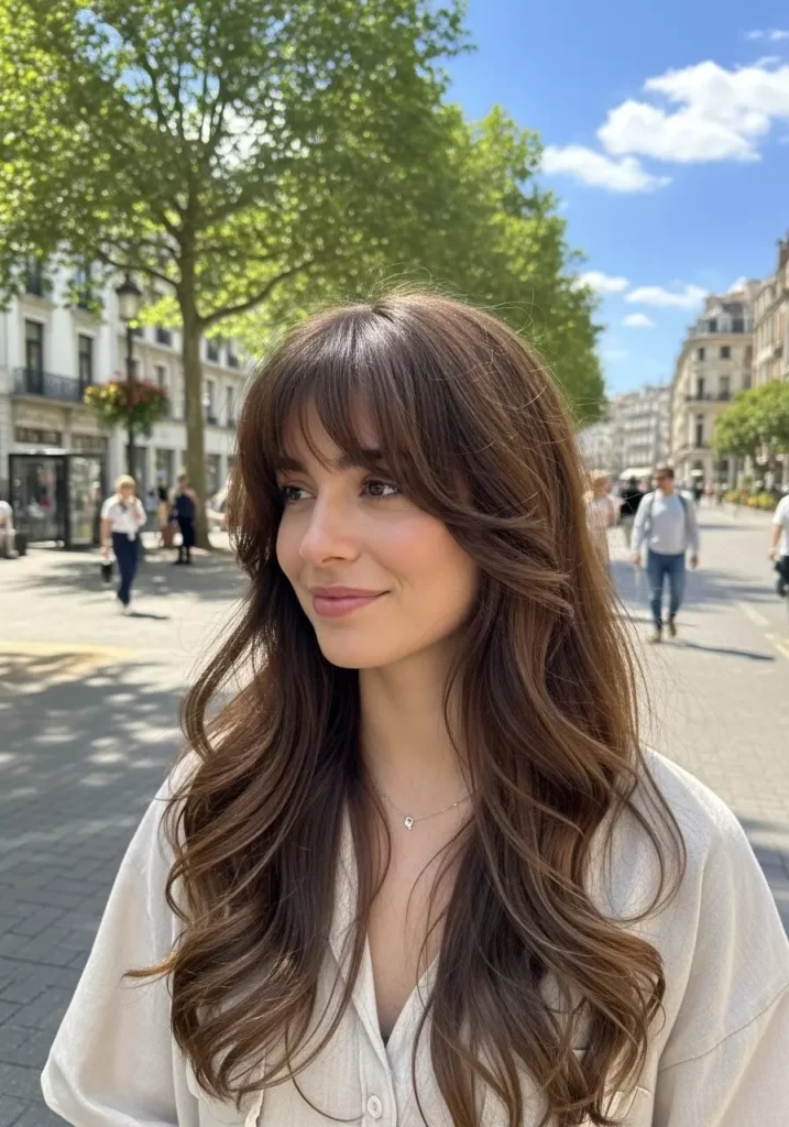 Long Hair with Wavy Hair Bangs
