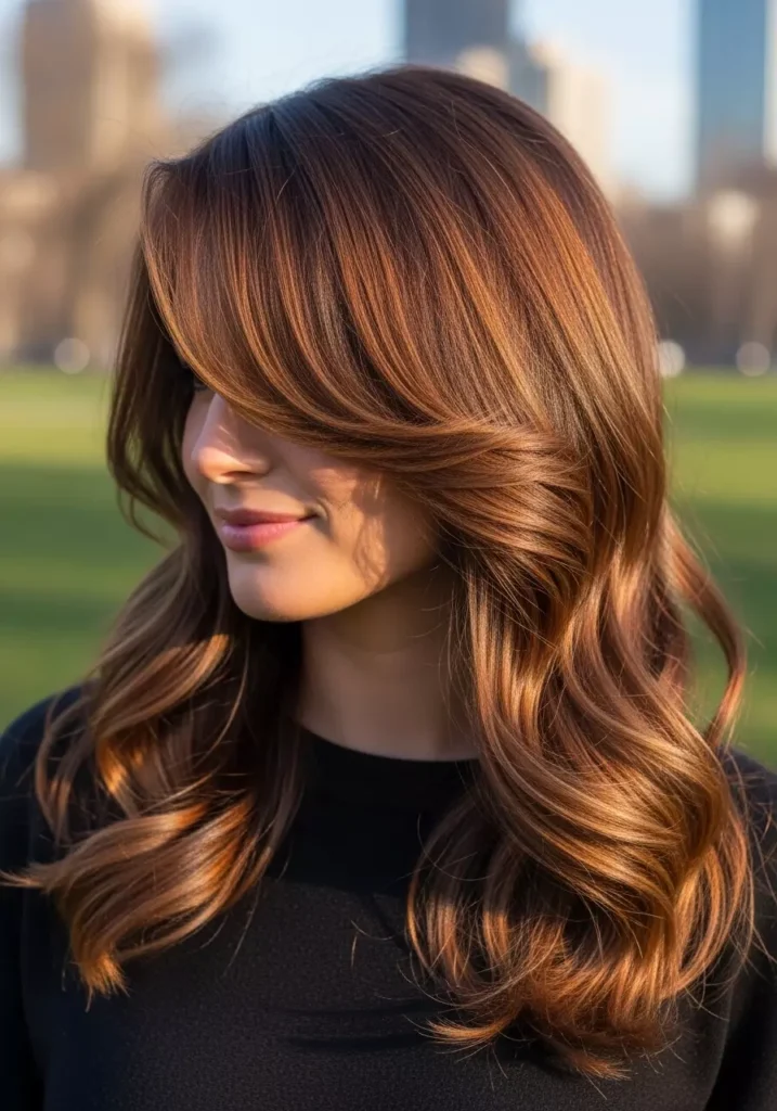 Side Swept Wavy Hair Bangs