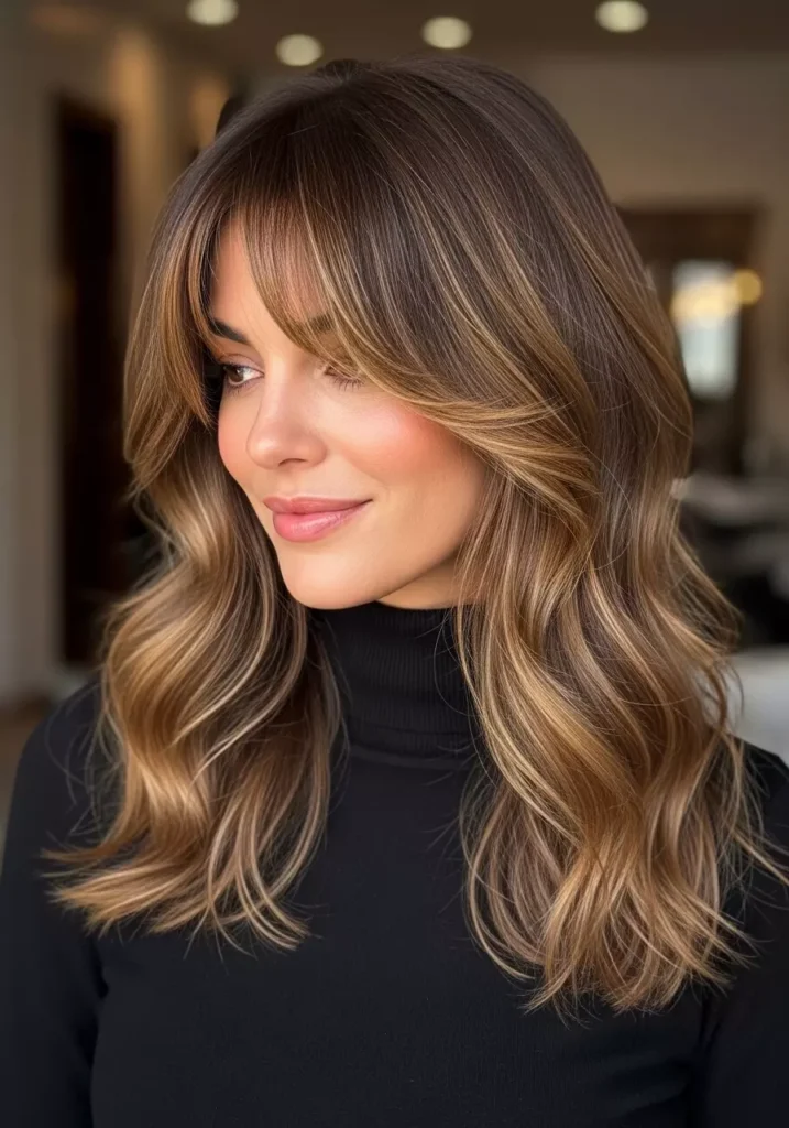 Chic Wavy Hair Bangs Idea