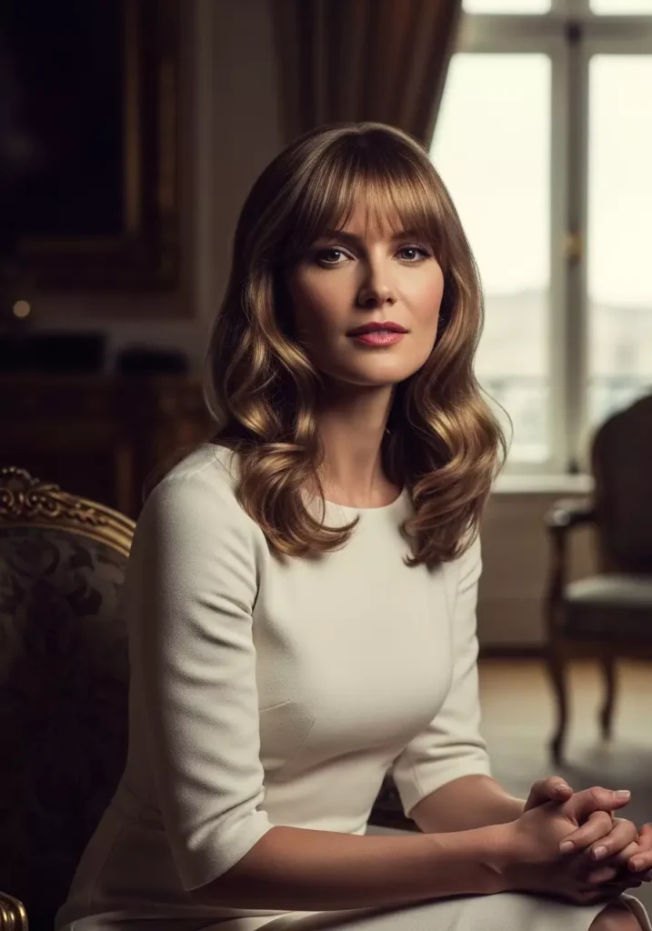 Elegant Wavy Hair Bangs Style
