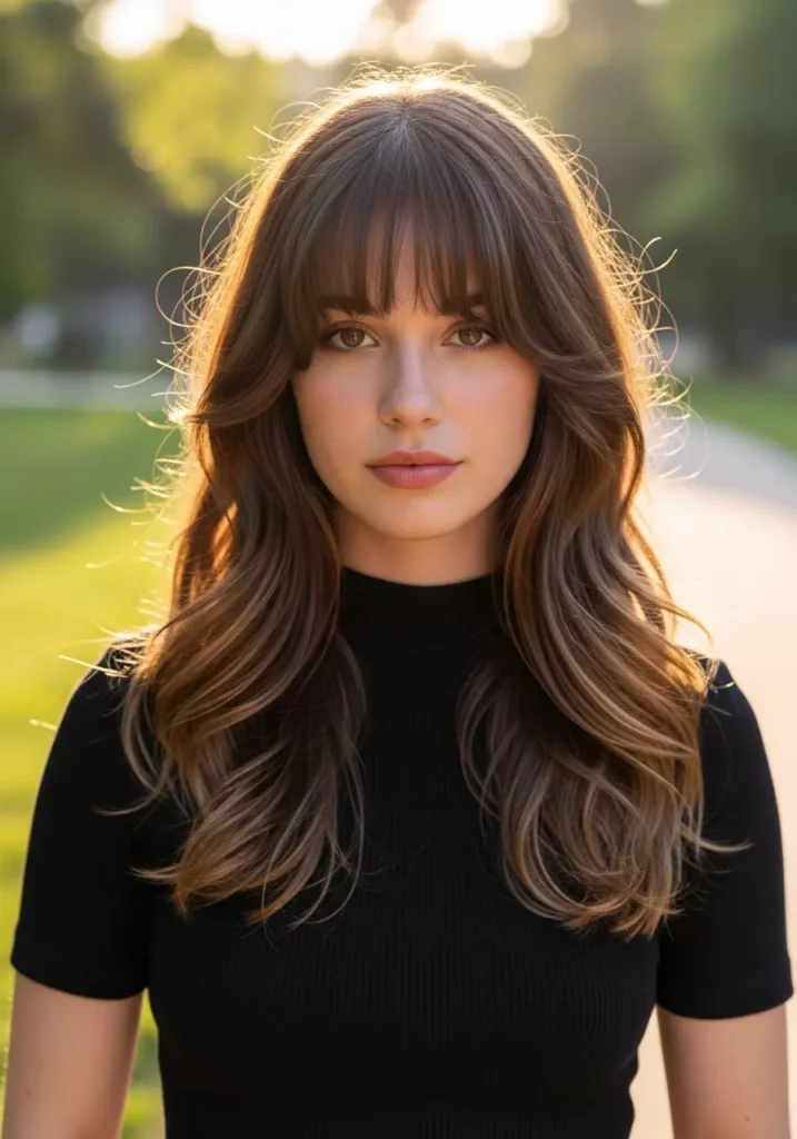 Wavy Hair Bangs and Layers