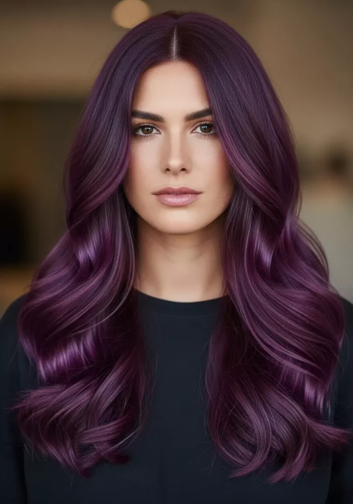 Deep Plum Purple Hair