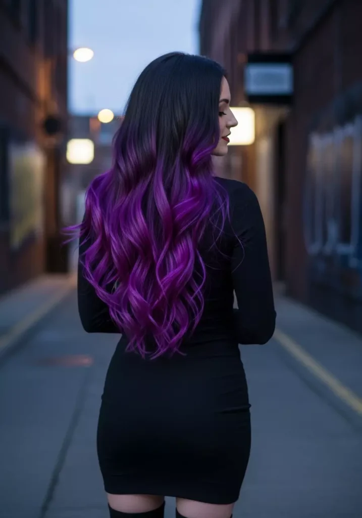 Dark Purple Balayage Style