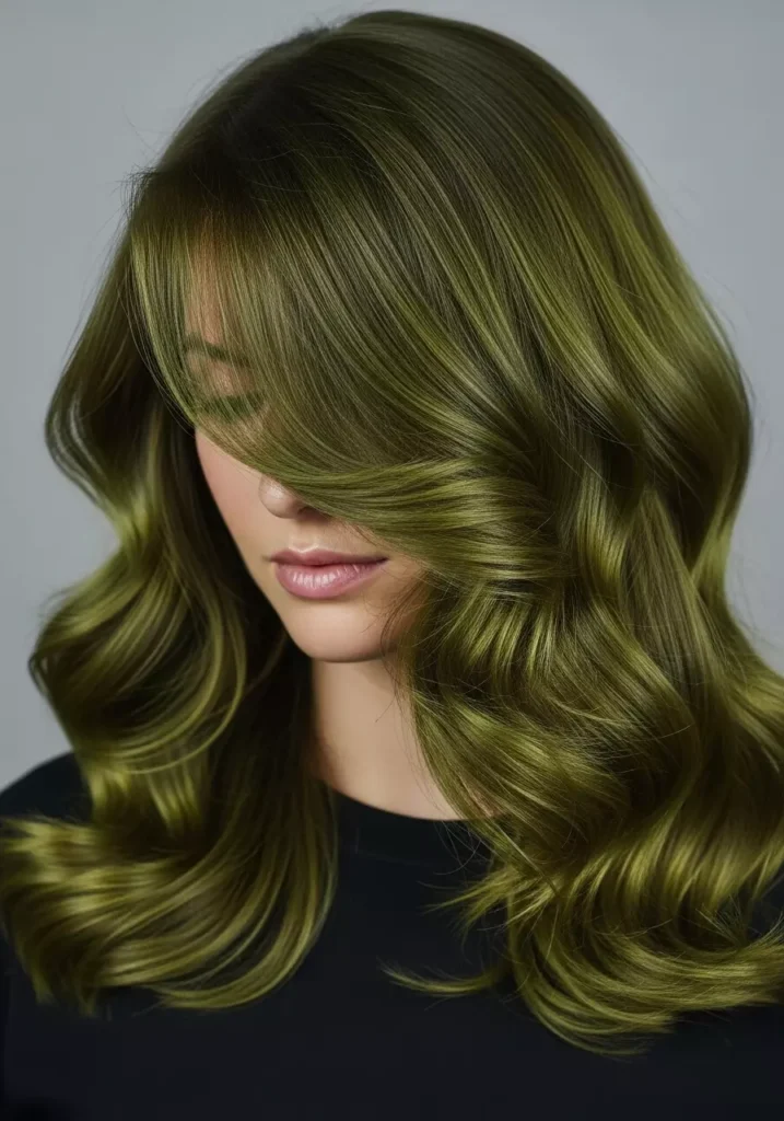Olive Green Soft Waves