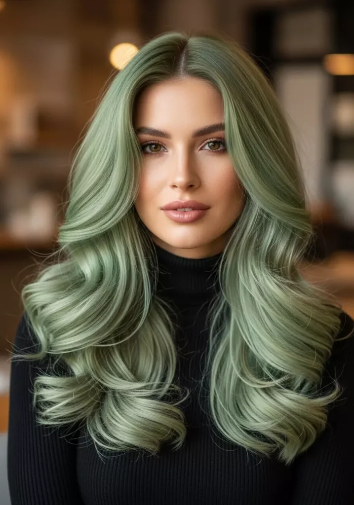 Soft Sage Green Hair