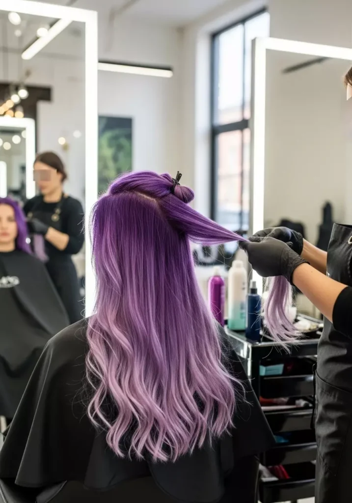 Violet Hair Color Transformation