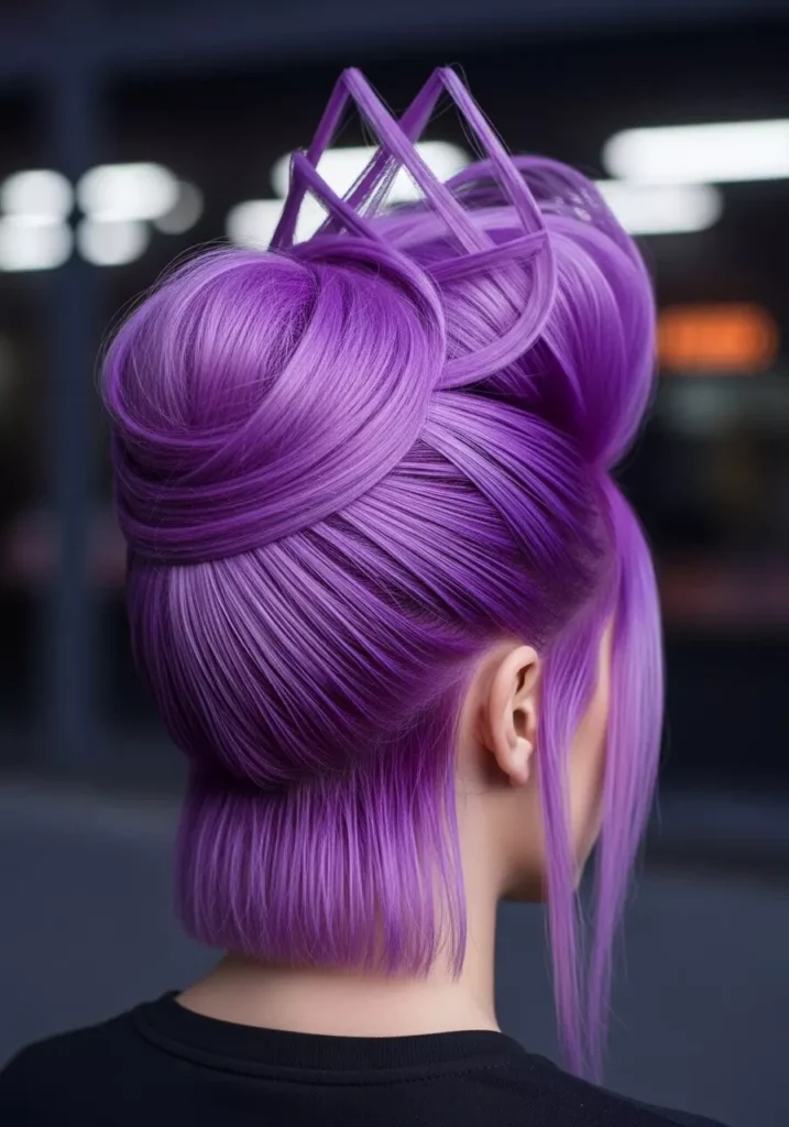 Bold Neon Purple Hair Style