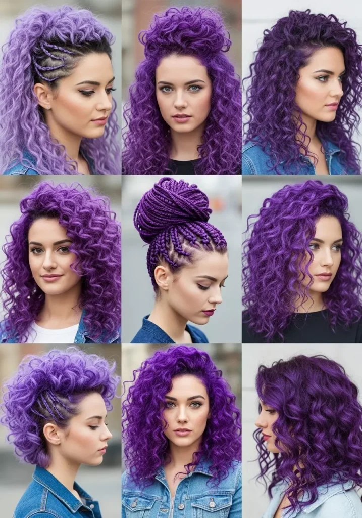 Curly Purple Hair Styles