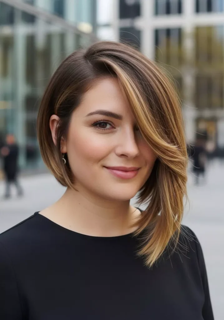 Asymmetrical Bob for Round Face Modern Trend