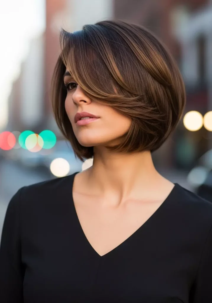 Short Straight Hair with Layers Sleek and Stylish