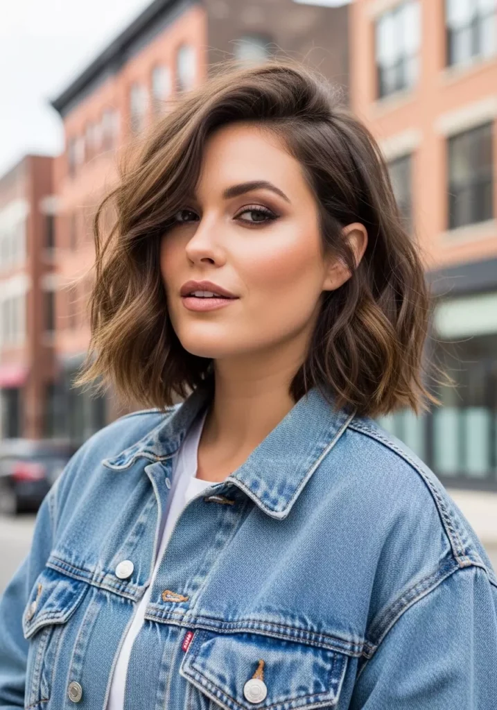 Messy Bob for Round Face Casual and Modern Style