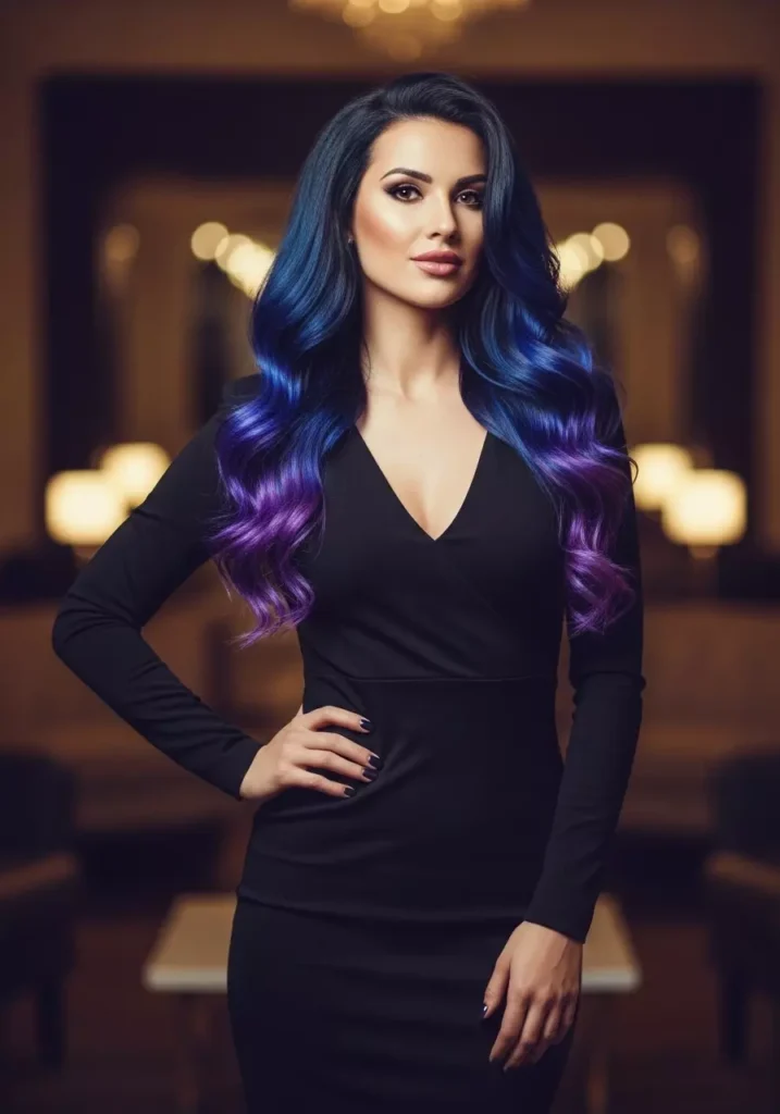 Dark-Blue and Violet Hair
