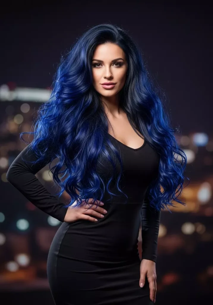 Dark Royal-Blue and Indigo Hair
