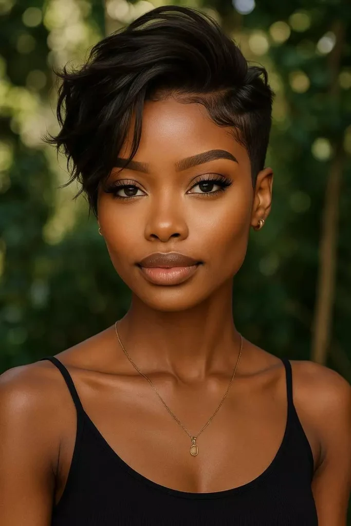 Short Bixie Haircut Black Women