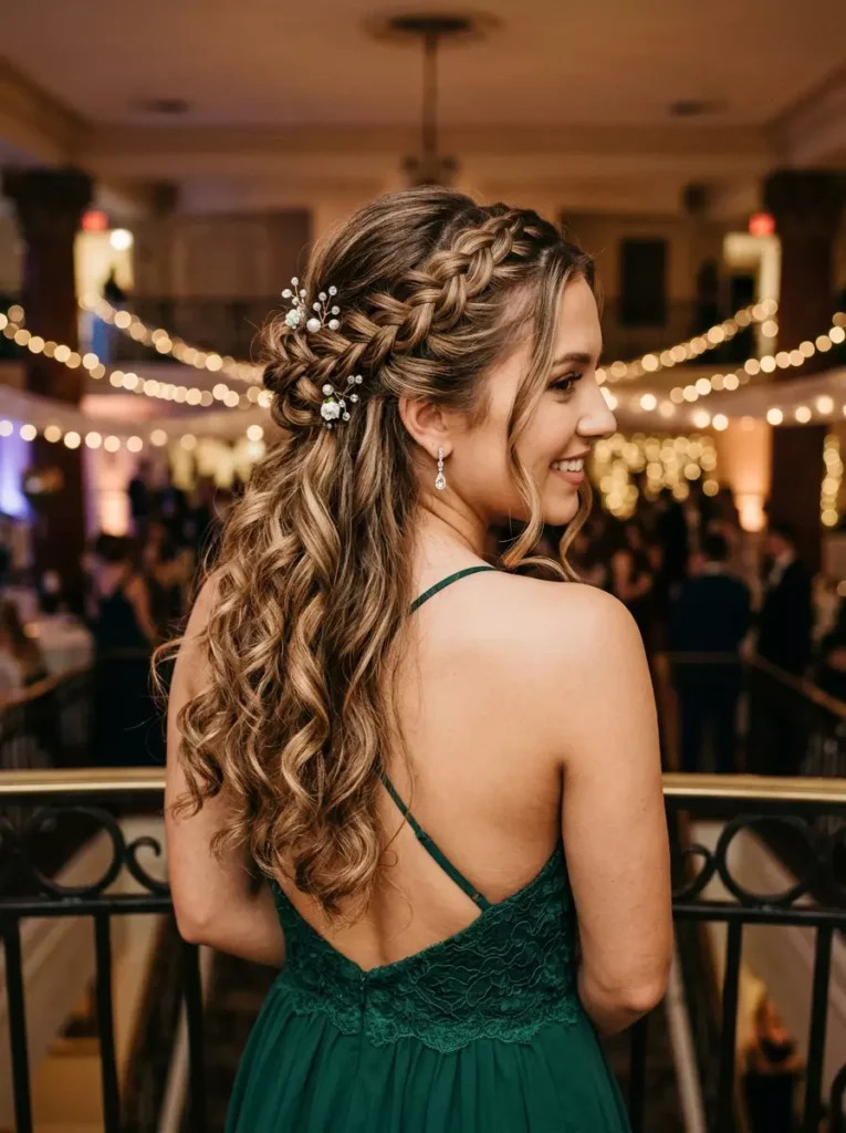 Half-Up Braided Prom Hairstyle