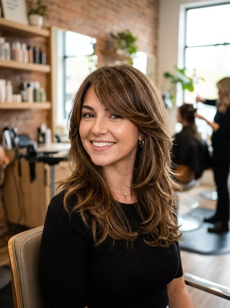 Layered Haircuts with Side Bangs