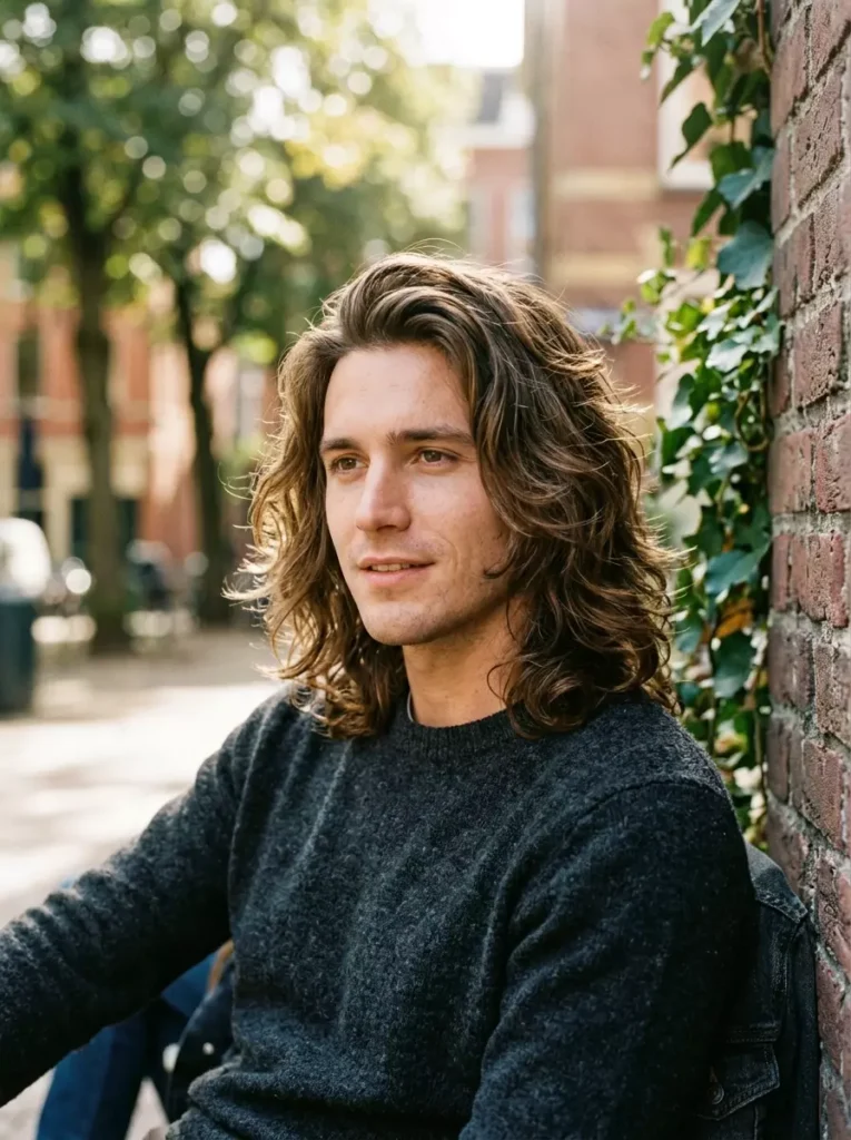 Long Layered Men’s Hair Cut