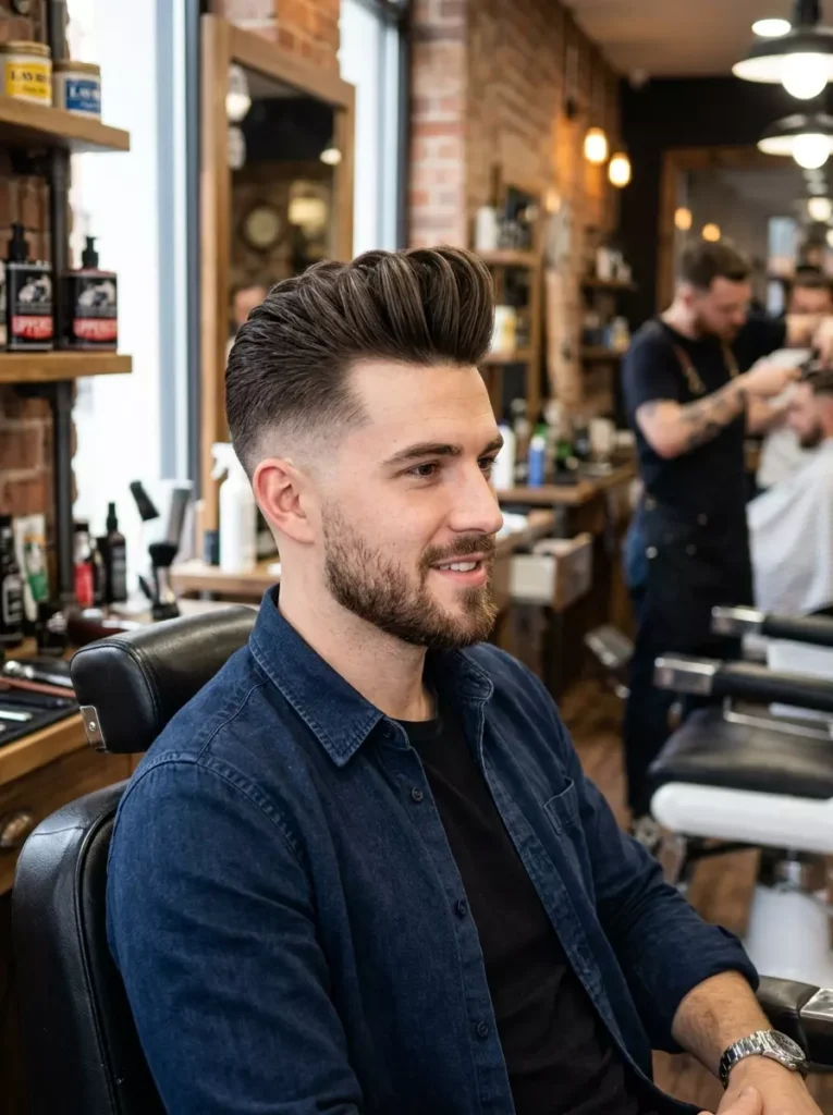 Pompadour Men’s Hair Cut