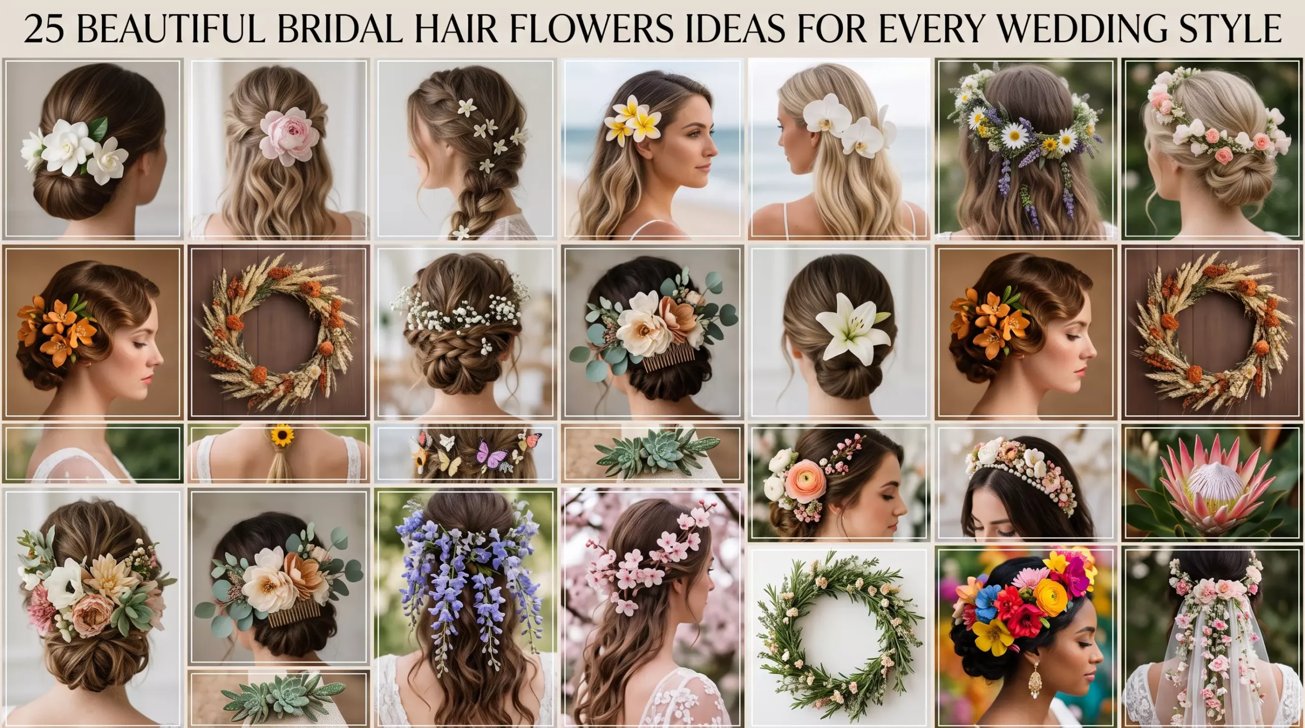 25 Beautiful Bridal Hair Flowers Ideas for Every Wedding Style