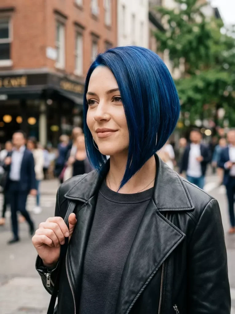 Angled Blue Bob
