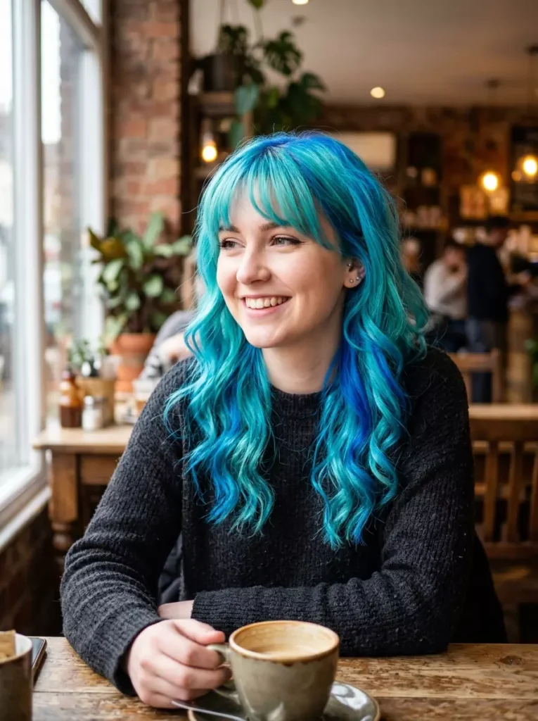 Aqua and Bright Blue Hair