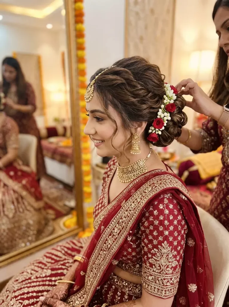 Bridal Hairstyles with Lehenga
