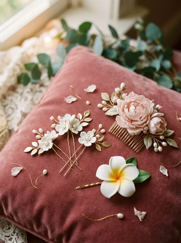 Artificial Bridal Hair Flowers