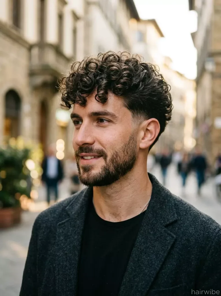 Curly Hair Low Taper Drop Fade