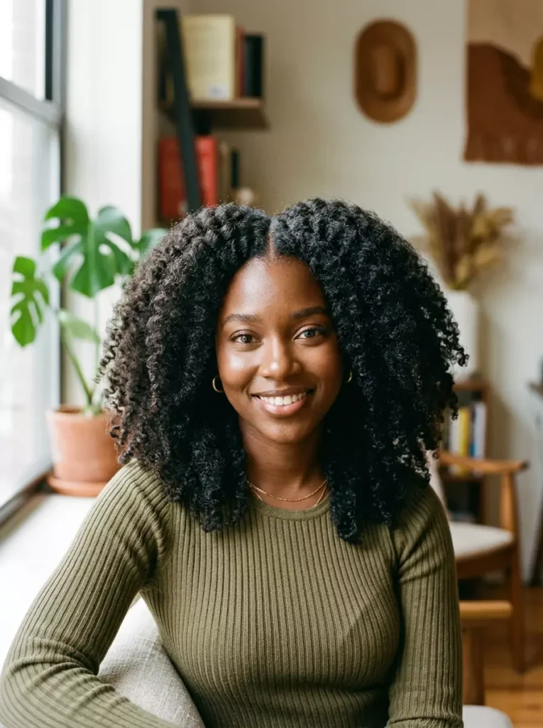 Coily Center-Parted Hair Looks