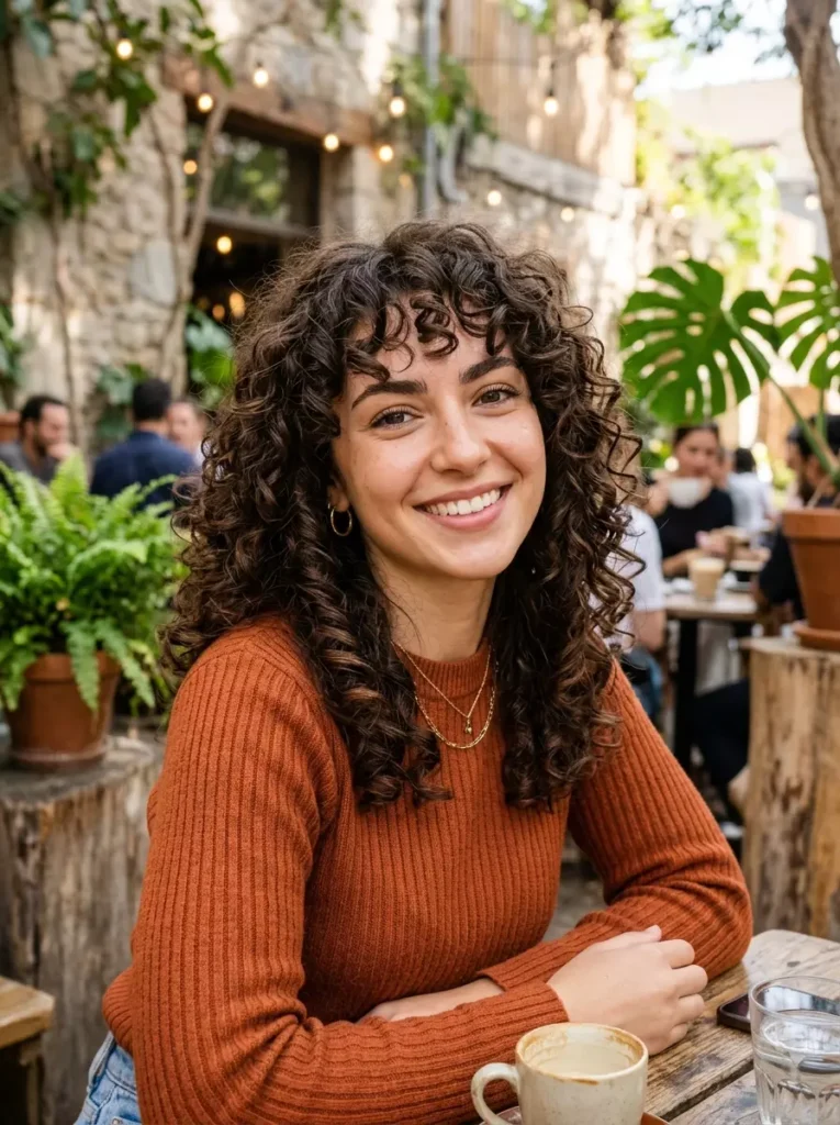 Curly Cut with Bangs