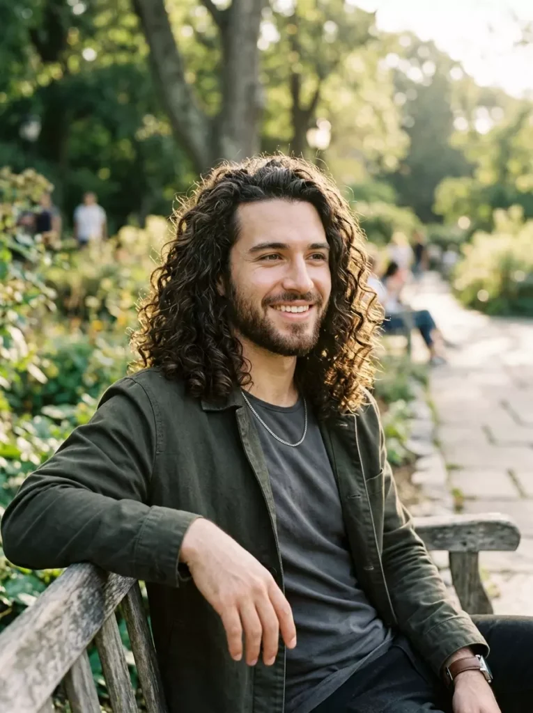 Curly Hairstyles for Men Long Hair