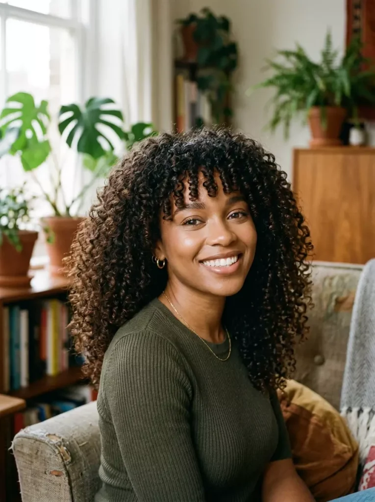 Curly Hairstyles with Bangs