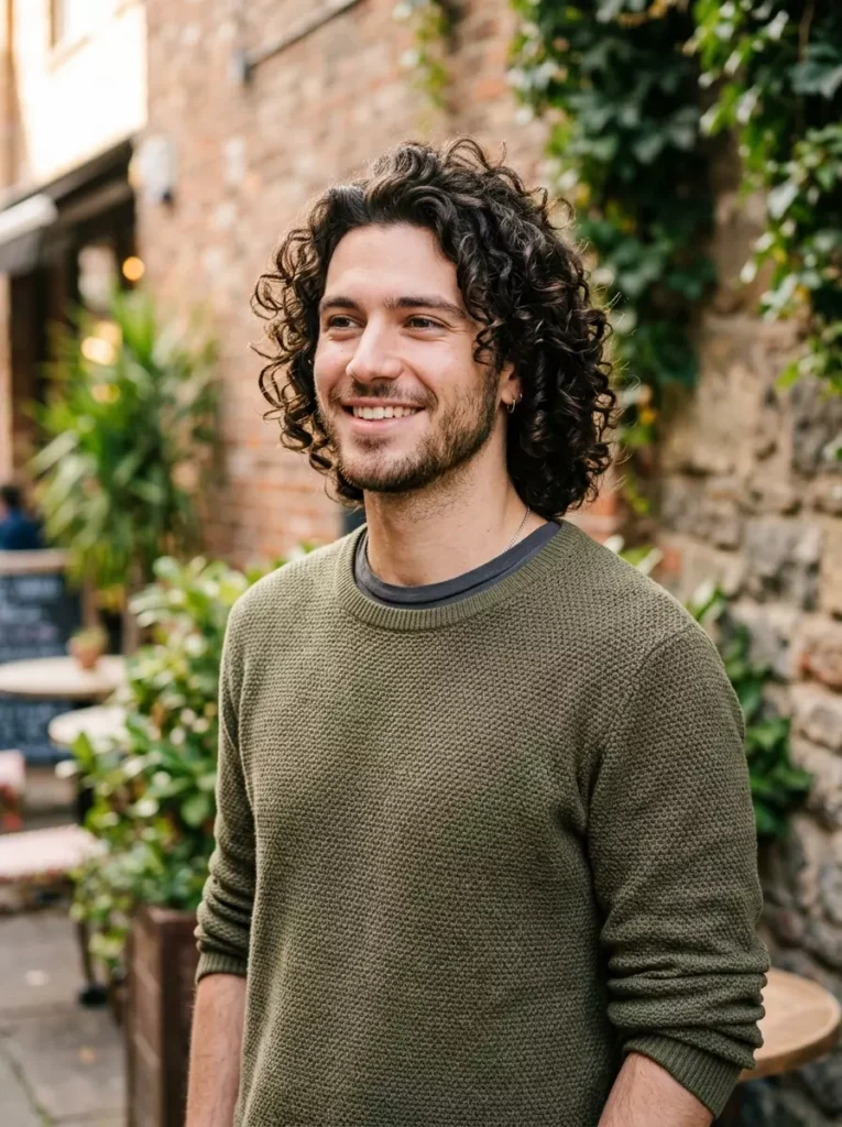 Curly Hairstyles for Men Medium Length