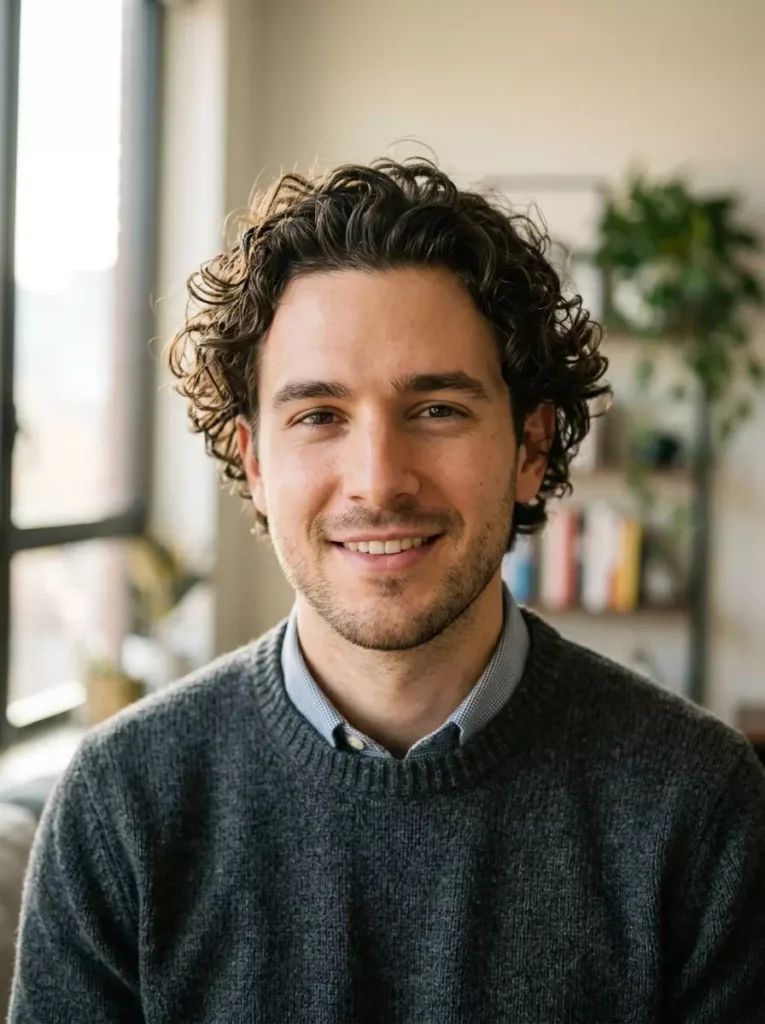 Curly Hairstyles for Men with Oval Face