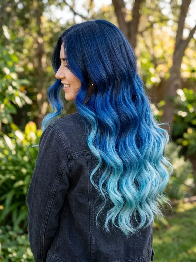 Dark Blue to Light Blue Ombre Waves