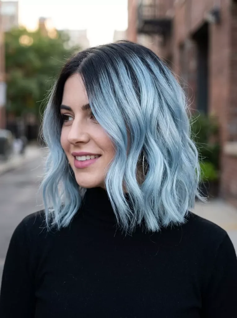 Dark Roots for Icy Blue Hair