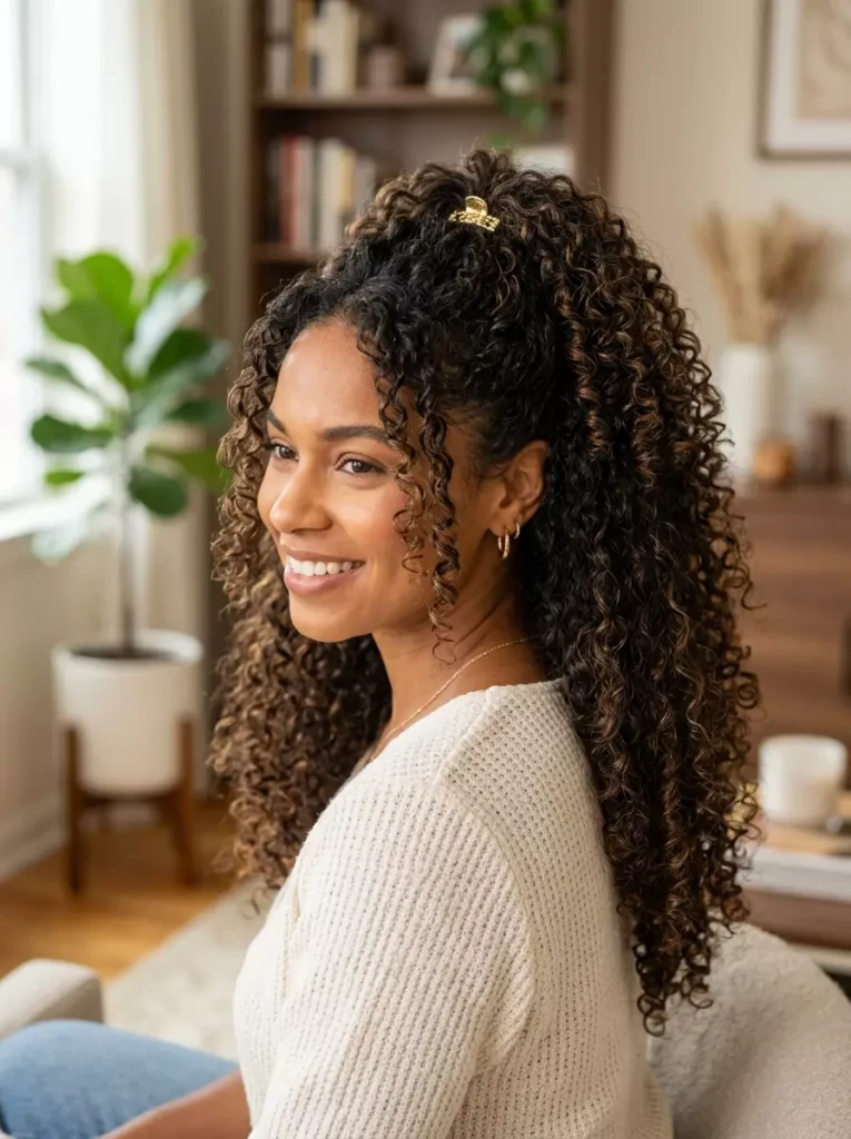 Half-Up Half-Down Curly Hairstyles
