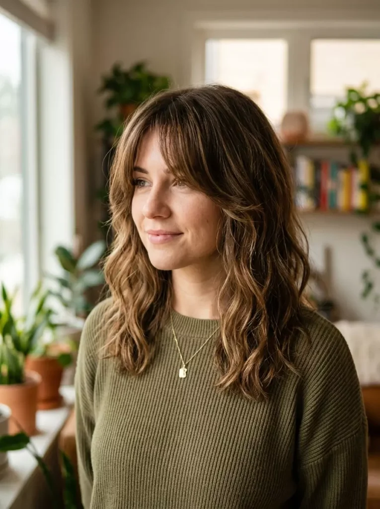 Layered Cut with Curtain Bangs