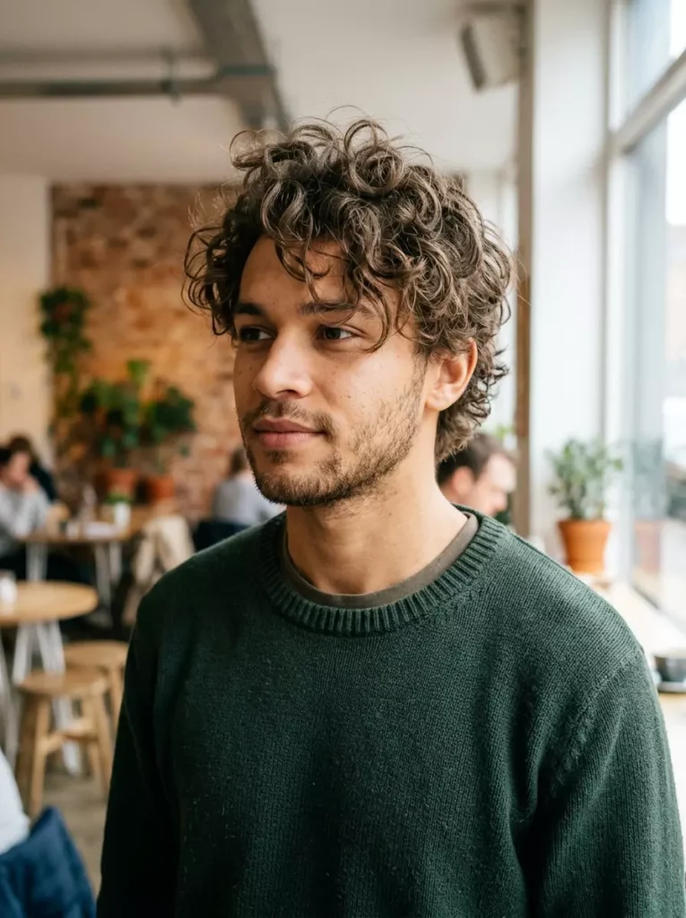 Messy Curly Hairstyles for Men
