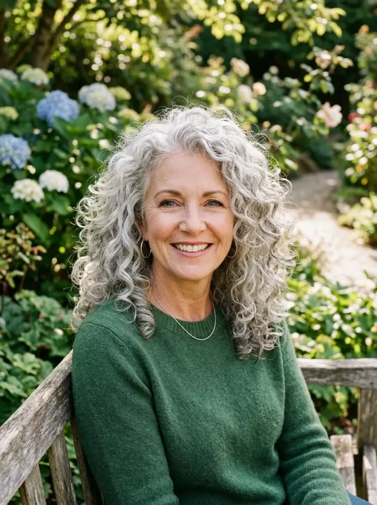 Naturally Curly Silver Hair