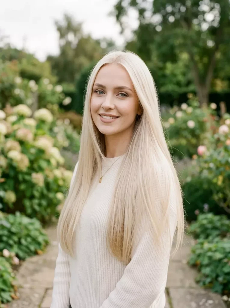 Pale Light Blonde Straight Hair