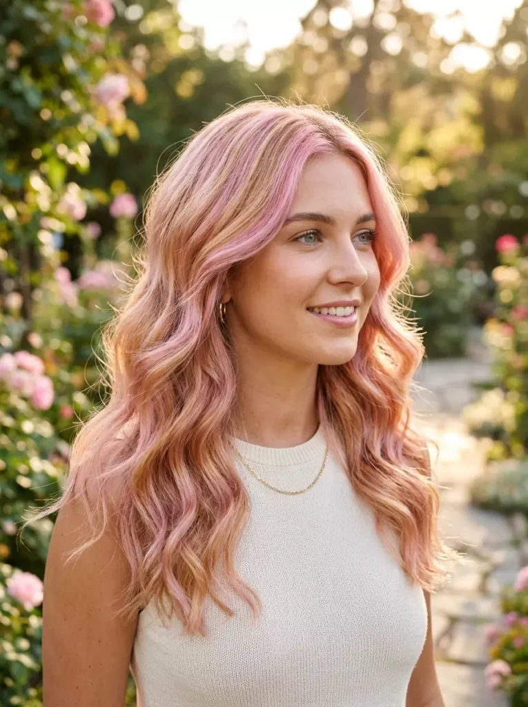 Pastel Pink with Golden Tones